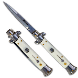 AKC Edition Blade Automatic Stiletto Knife Ivory Handle