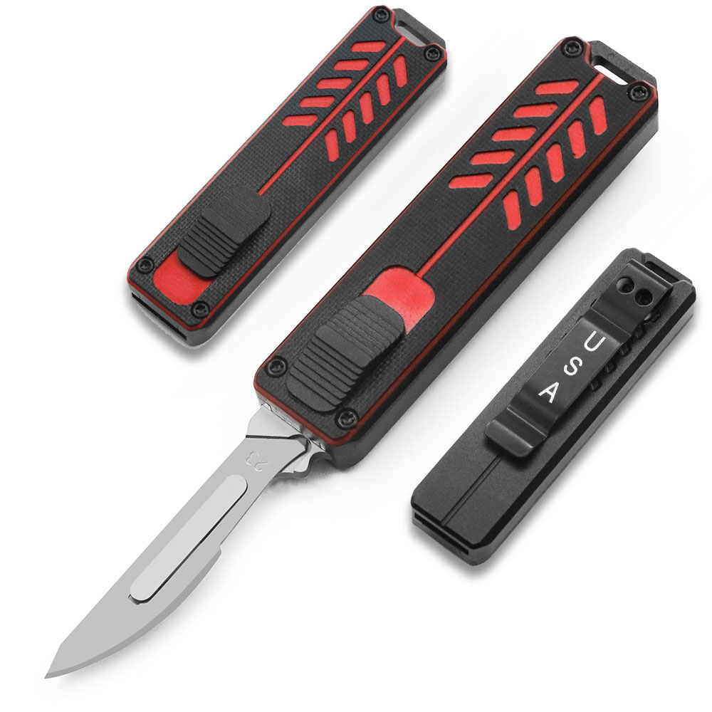 Compact Tactical OTF Precision Glassy Scalpel Cutter Knife Red