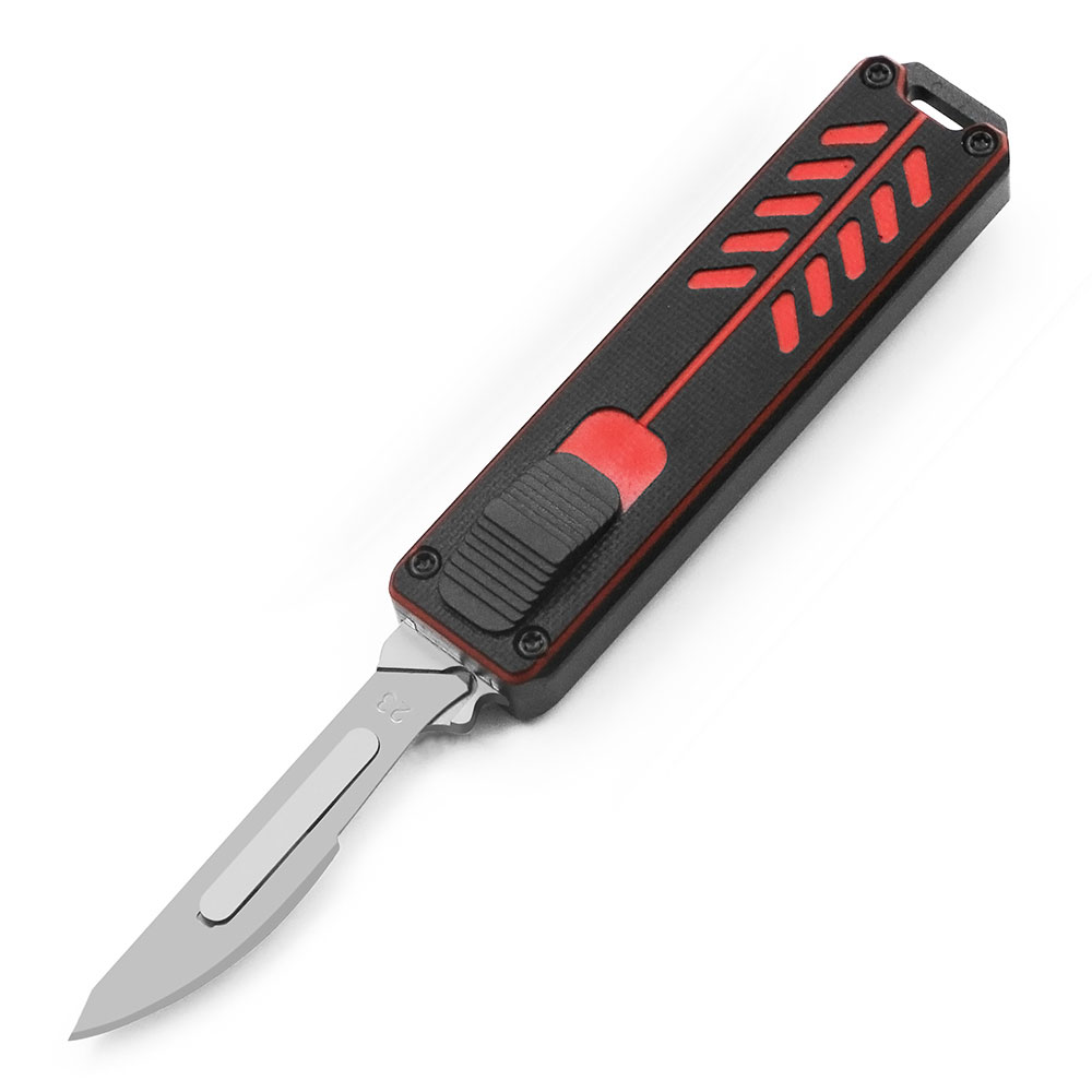 Compact Tactical OTF Precision Glassy Scalpel Cutter Knife Red