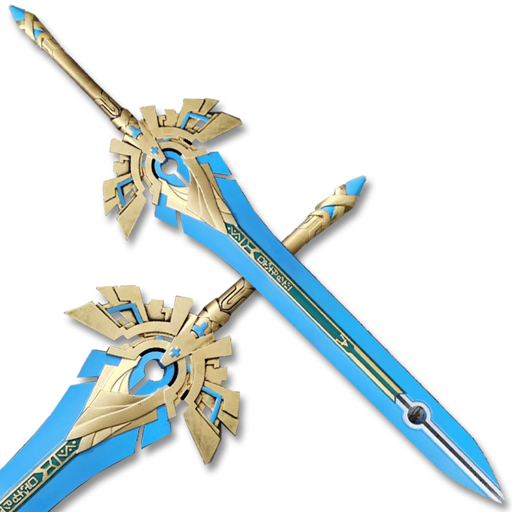Genshin Impact Skyward Pride & Sky-Ripping Dragon Spine Fiberglass Sword
