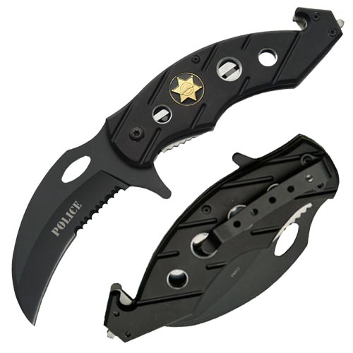 Police " Karambit Rescue Folder Spring Assist Knife