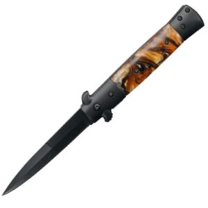 Spring Assist - 'Legal Automatic' Knife - Brown Pearl Stiletto