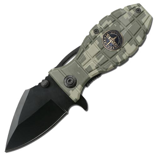 Ranger Grenade Handle Rescue Folder Spring Assist Knife
