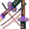 Anime Sword  Larmuroki  Demon Slayer Pink Eyeballs Graphic Scabbard