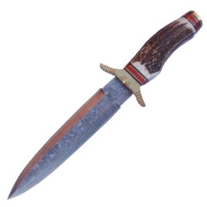 El Dorado Damascus Hunting Knife (Bone Handle)