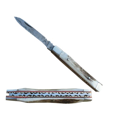 DAMASCUS DOCTOR'S KNIFE BONE HANDLE