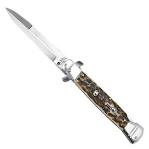 Stiletto 9" switchblade knife "Lock Back" Stag Handel.
