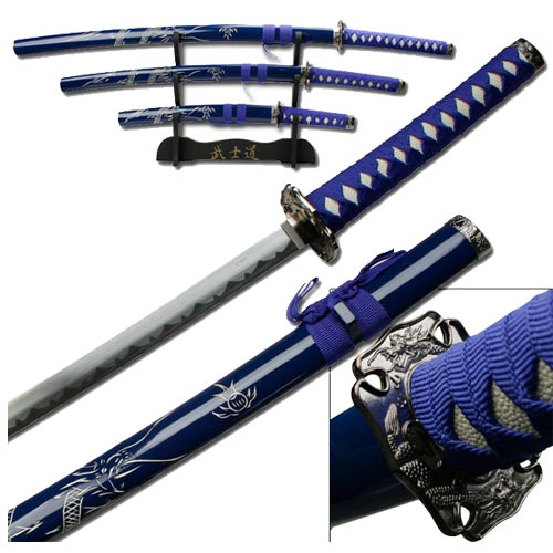 Engraved Flying Dragon Super Set - Blue