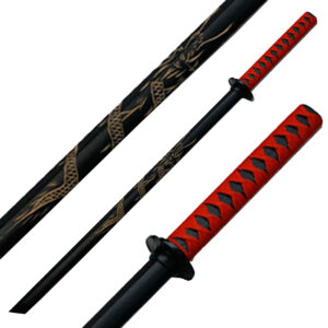 BOKKEN SAMURAI WOODEN TRAINING CARVED DRAGON SWORD 39.5" OVERALL