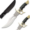 BLACK WIDOW Venom Bowie Knife Gold Guard Fixed Blade Ceremonial Brass Adorned 13.75in