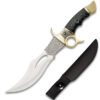 BLACK WIDOW Venom Bowie Knife Gold Guard Fixed Blade Ceremonial Brass Adorned 13.75in