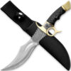 BLACK WIDOW Venom Bowie Knife Gold Guard Fixed Blade Ceremonial Brass Adorned 13.75in