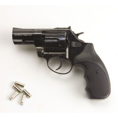 Viper 2.5 Barrel 9mm Blank Firing Revolver Black Finish (CLONE of Taurus 605 .357 magnum)