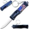 Black 3 D American Flag California Legal OTF Dual Action Knife  with Key Ring