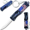 Black 3 D American Flag California Legal OTF Dual Action Knife  with Key Ring