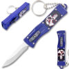 Punisher California Legal OTF Dual Action Knife (Blue) with Key Ring