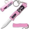 Punisher California Legal OTF Dual Action Knife (Pink) with Key Ring