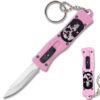 Punisher California Legal OTF Dual Action Knife (Pink) with Key Ring