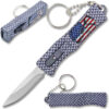 3 D American Flag California Legal OTF Dual Action Knife  Carbon Fiber with Key Ring