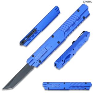 Legends Micro OTF Tanto Blade Knife Blue Handle Out The Front Switch