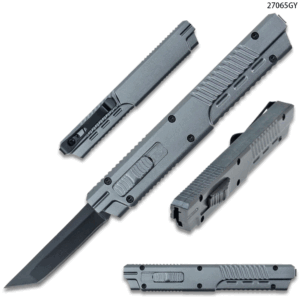 Legends Micro OTF Tanto Blade Knife Grey Handle Out The Front Switch