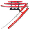 Red 3 Pcs Samurai Sword Set  With Engrave on the Red Scabbard