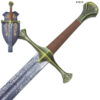 46" Medieval Sword with Engraved Blade & Wall Plaque