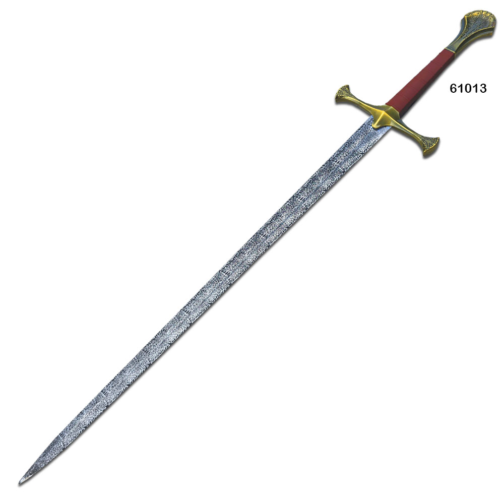 46" Medieval Sword with Engraved Blade & Wall Plaque