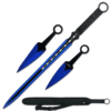 NINJA  BLUE SWORD With 2 pcs Throwing Knife Set