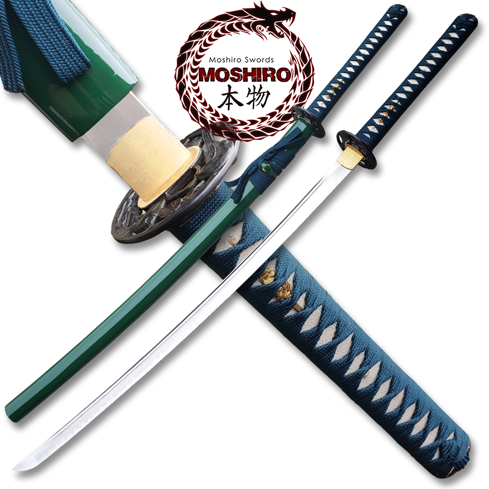 MOSHIRO 1095 High Carbon Steel Green Scabbard