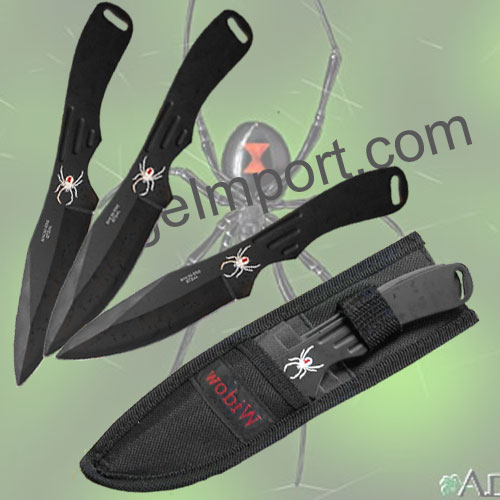 Spider Throwing Knives Set Black