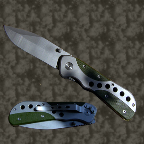 Bravo EDC Concealment Knife 8 Inch Heavy Titanium Coated Blade G10 Handle Manual Folder