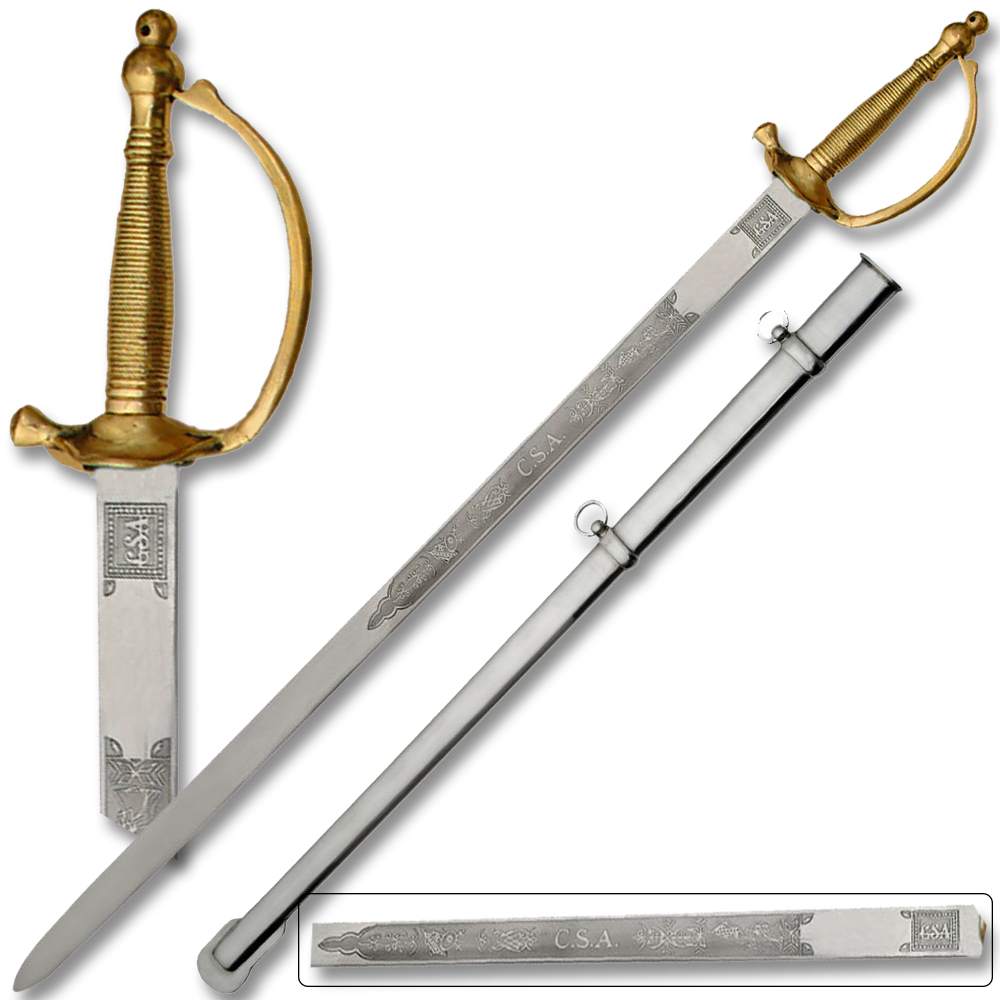 1840 CSA/NCO Confederate Non-Commisioned Officer Short Sword with Steel scabbard
