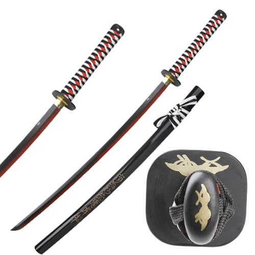2 tone Red Black Blade Katana