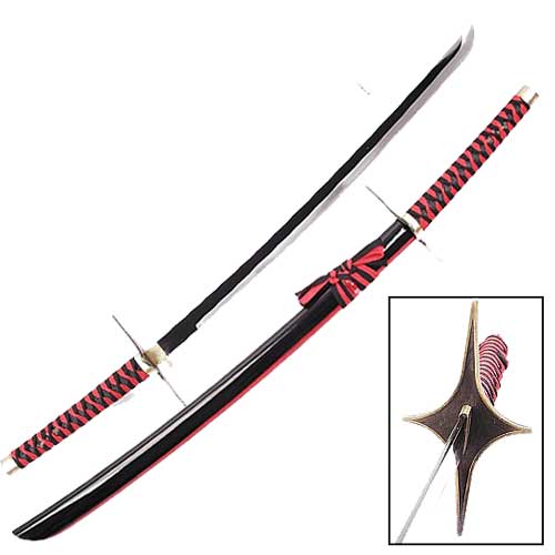 Red & Black Anime Samurai Replica w/ Custom Guard