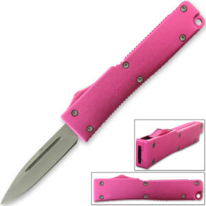 Electrifying California Legal OTF Dual Action Knife (Pink)