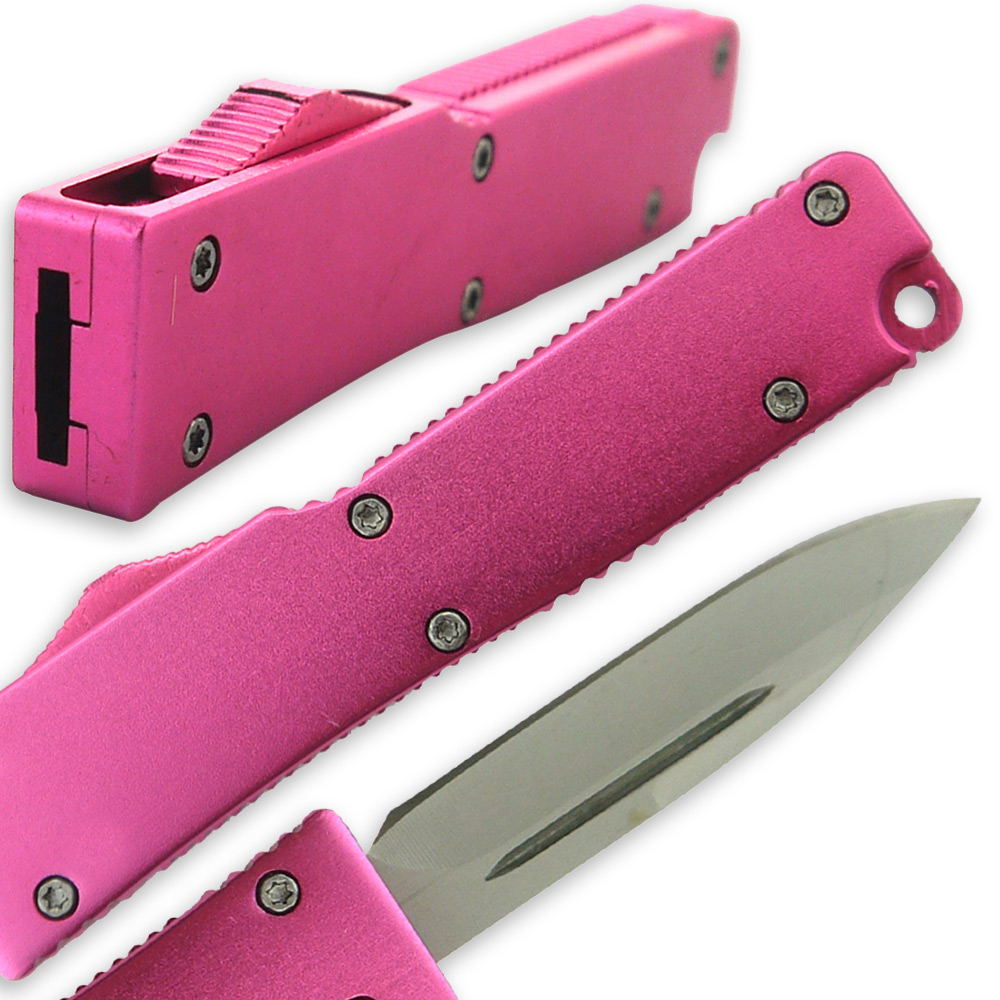 Electrifying California Legal OTF Dual Action Knife (Pink)