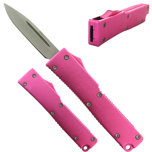 Electrifying California Legal OTF Dual Action Knife (Pink)