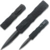 Black Micro OTF Stiletto Blade Knife Black Blade Out The Front