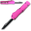 Electrifying California Legal OTF Dual Action Knife (Pink) Tanto Blade