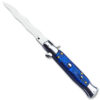 9.5" Anomaly Stiletto Blue Automatic Knife - Kris Satin Plain