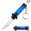 Mini Blue Key Chain OTF Knife Drop Point