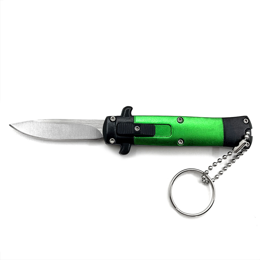 Mini Green Key Chain OTF Knife Drop Point