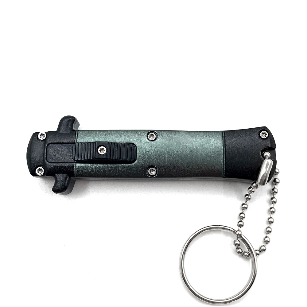 Mini Metallic Gren Key Chain OTF Knife Double Edge Blade
