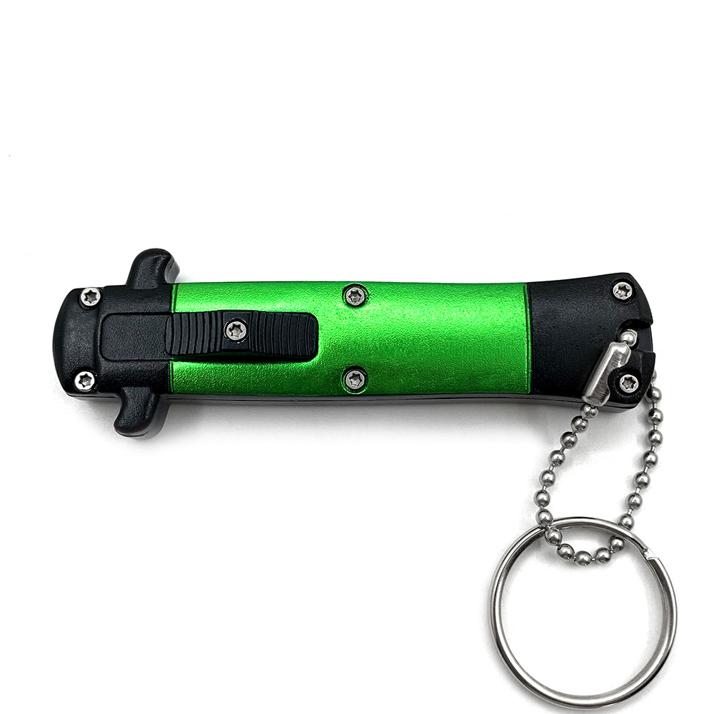 Mini Green Key Chain OTF Knife Double Edge Blade