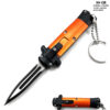 Mini Orange Key Chain OTF Knife Double Edge Blade