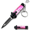 Mini Pink Key Chain OTF Knife Double Edge Blade