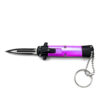 Mini Purple Key Chain OTF Knife Double Edge Blade