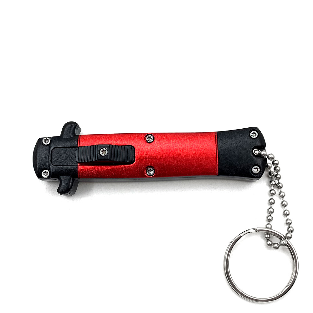 Mini Red Key Chain OTF Knife Double Edge Blade