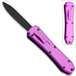 Legends Micro OTF Stiletto Blade Knife Purple Out The Front